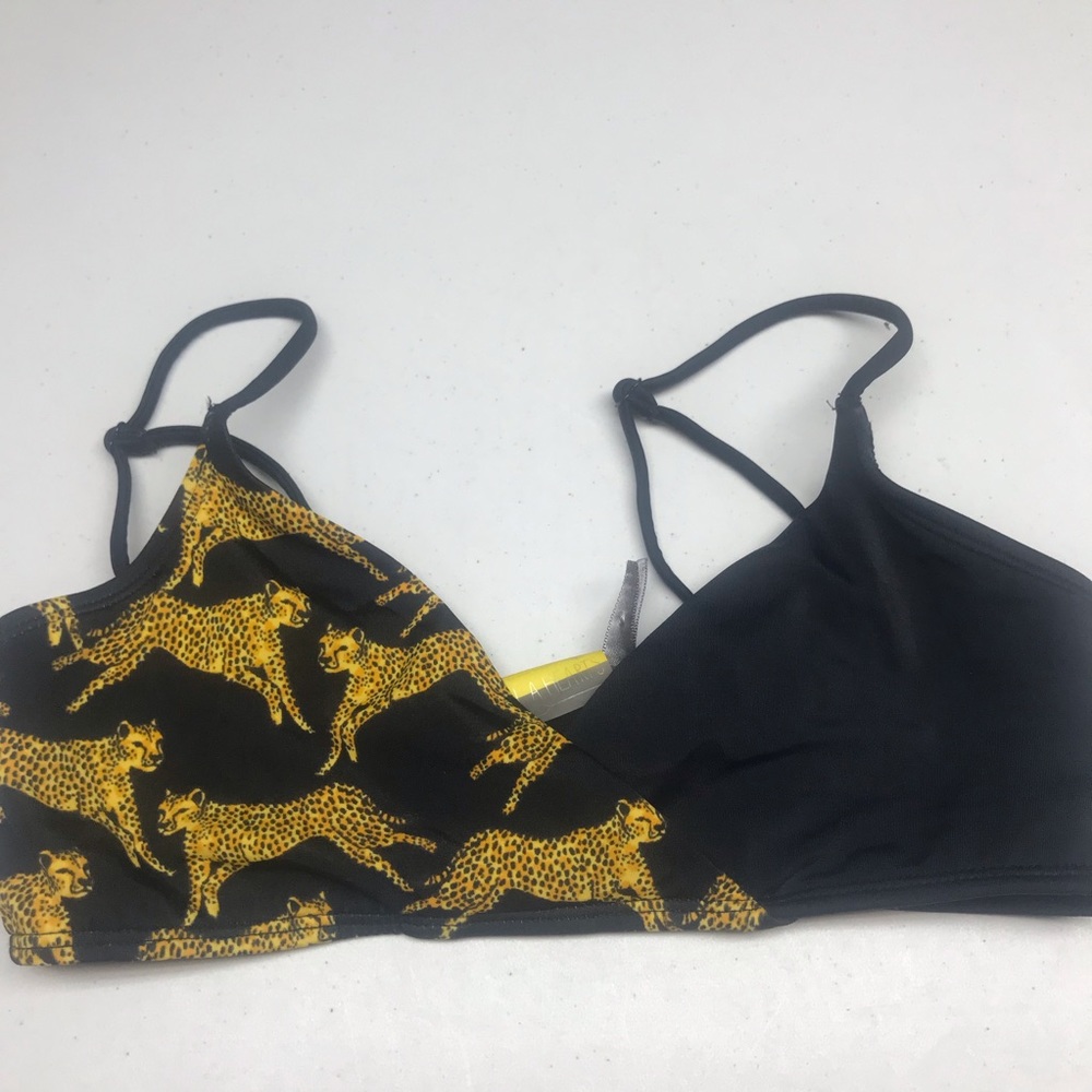 LA Hearts BLK/YELO Unpadded Slip-over Bra/Top, S. *P1017
